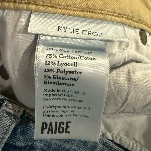 PAIGE Women's Kylie Crop Lightly Distressed Blue Ankle Jeans Size 28 - Picture 8 of 9